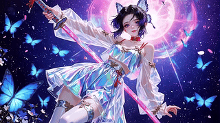 炫彩星空蓝蝶蝴蝶忍