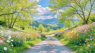 护眼山林花草
