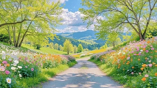 护眼山林花草 动态壁纸 | 作者：豆子酱edda