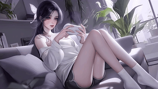 长腿游戏少女