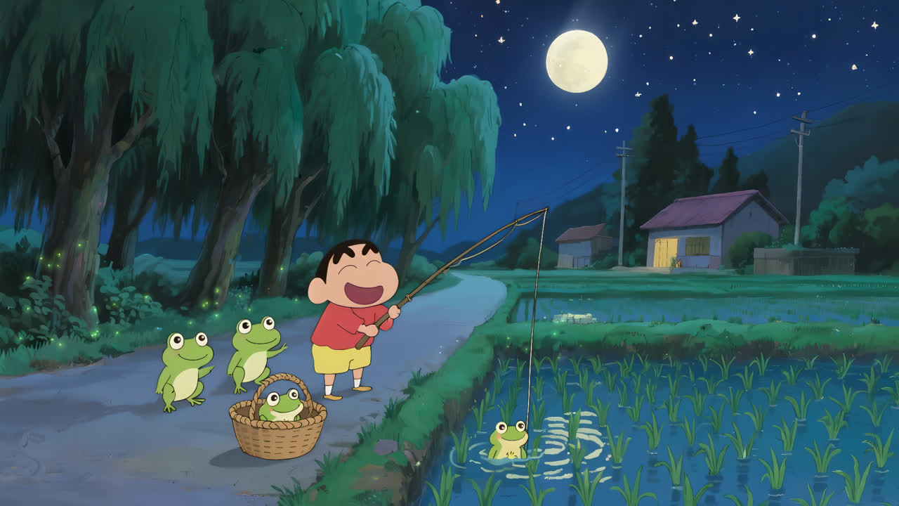 夏夜农田边蜡笔小新