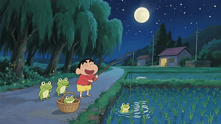 夏夜农田边蜡笔小新