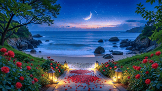 夜景沙滩