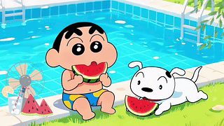 清凉夏日吃瓜小新