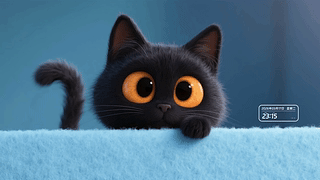 呆萌小黑猫