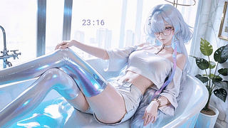 浅发眼镜长腿少女莫宁