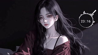 眼镜长发气质女孩