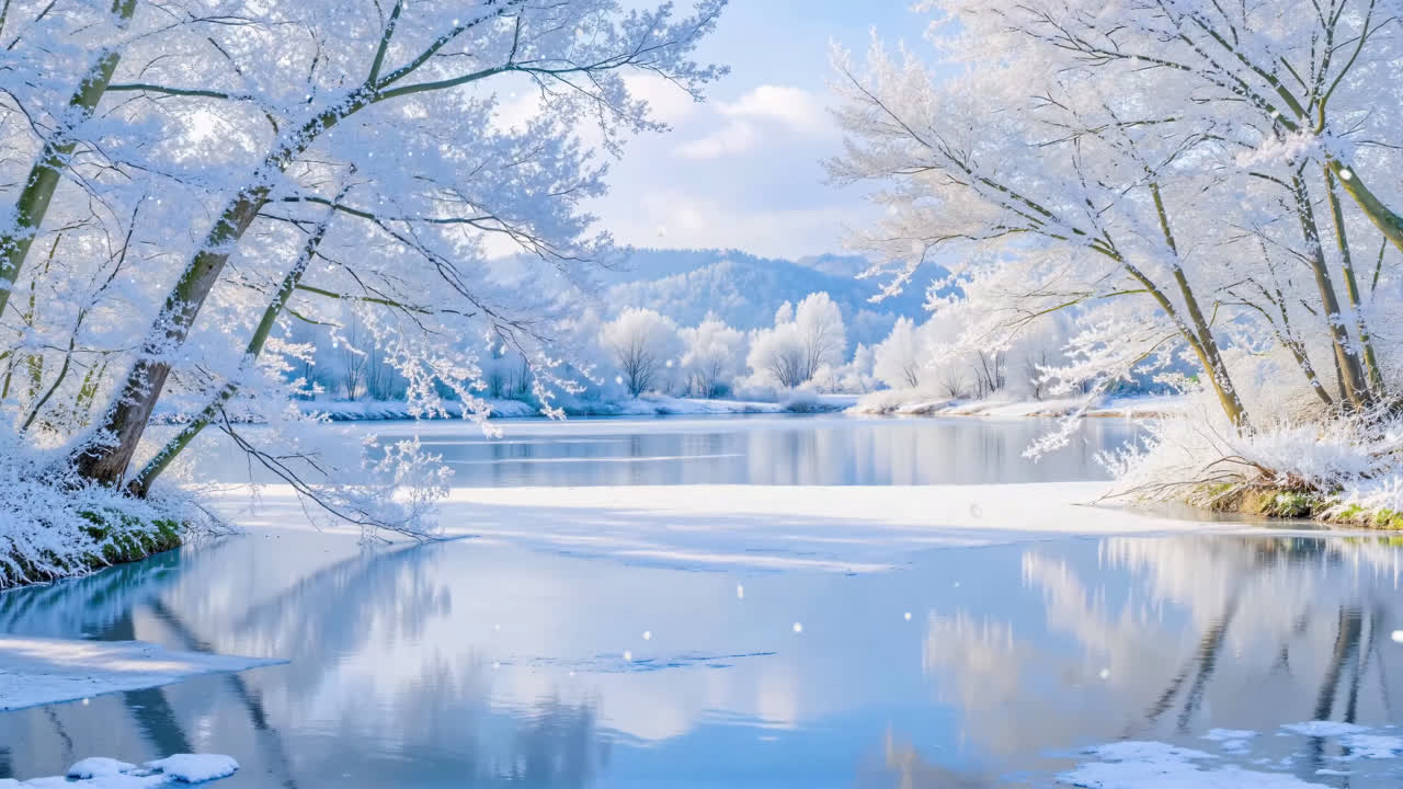 霜林冰湖