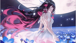 月夜白裙少女哥伦比娅