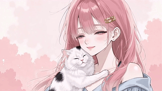 少女和猫