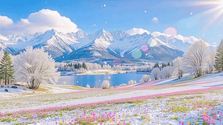 雾凇湖山
