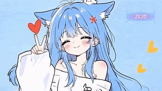猫耳蓝发小萝莉