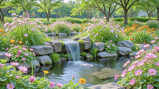 护眼公园小溪流