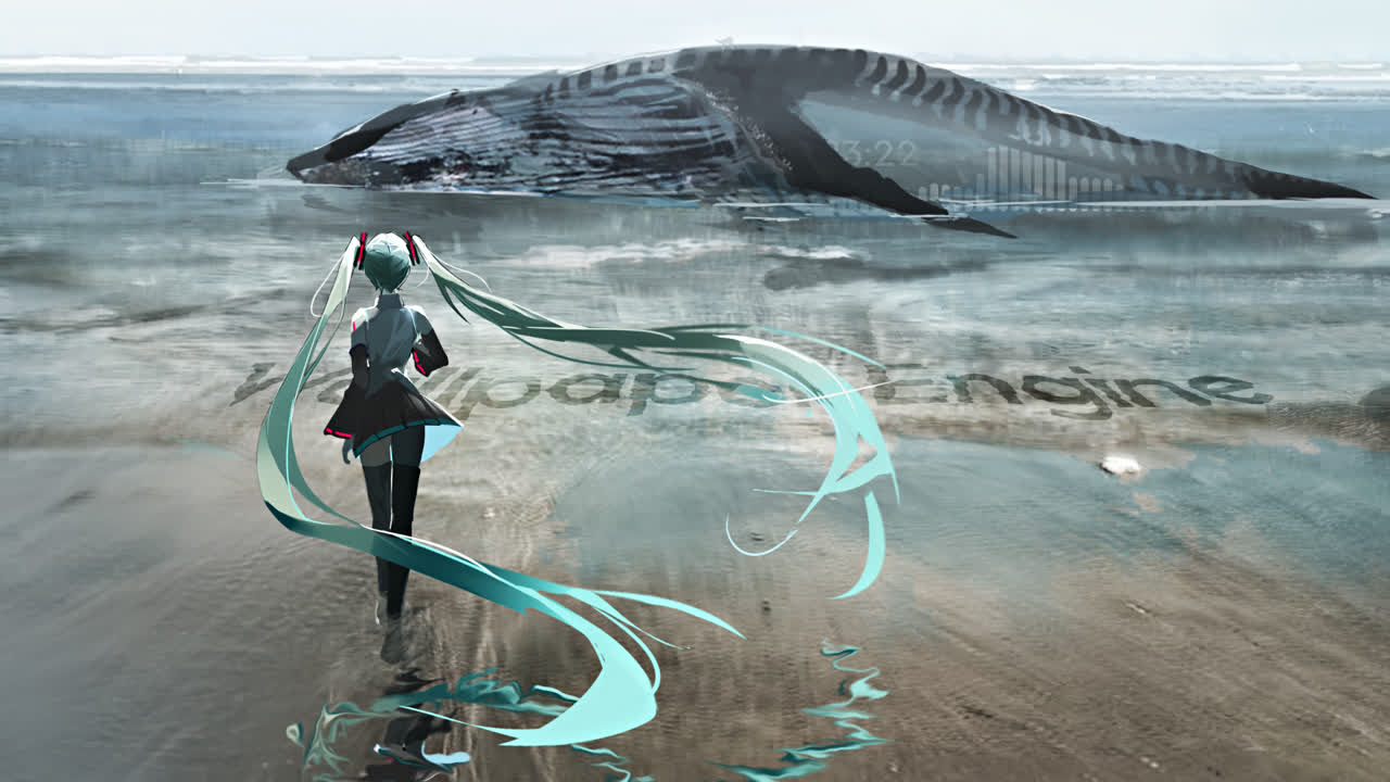 麻匪 初音未来 MIKU 海边 32:9 21:9 16:9 16:10
