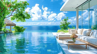 护眼蓝天海景