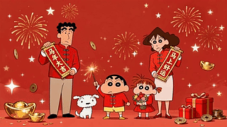 新年小新一家马年祝福