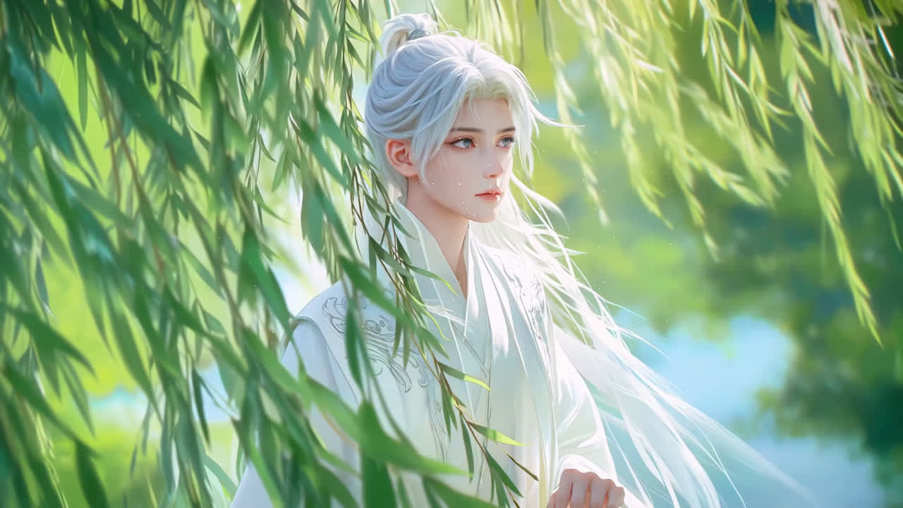 柳树下白发公子