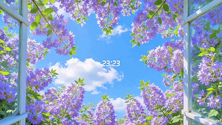 护眼窗景紫藤花