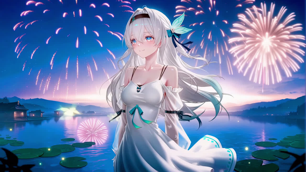 烟火夜空流萤