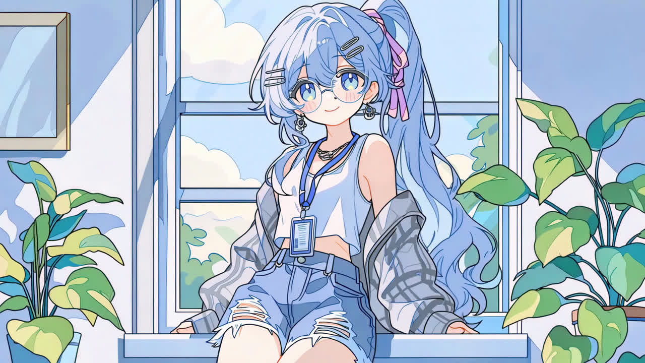 高马尾可爱萝莉