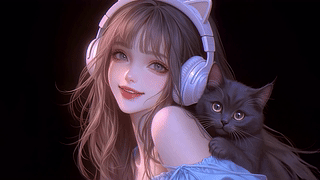 少女和猫