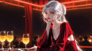 纯欲红裙酒吧美女
