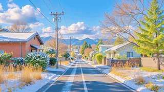 冬日晴天乡村公路