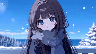 唯美雪天小女孩