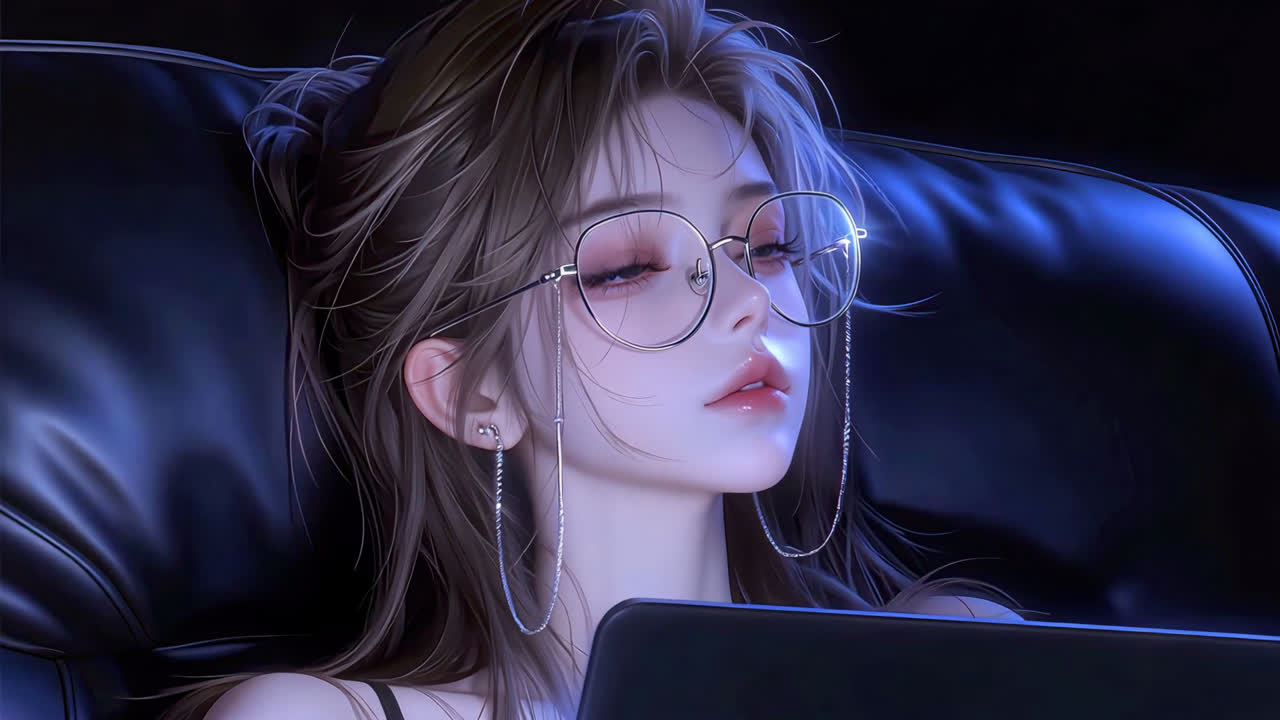 戴眼镜纯欲系美女