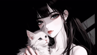 暗调少女和猫