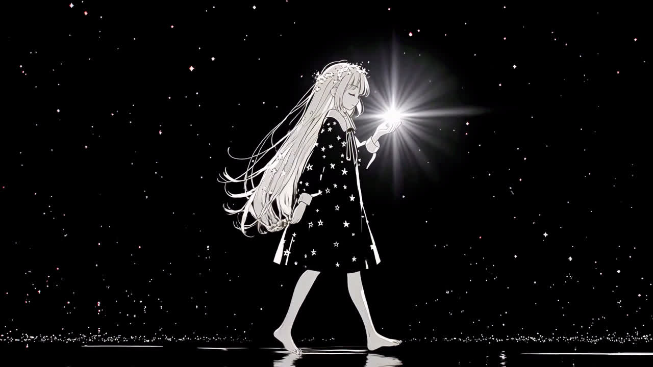 黑白色持星旅行者