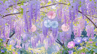 护眼紫藤花瀑