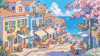 海滨村落小路