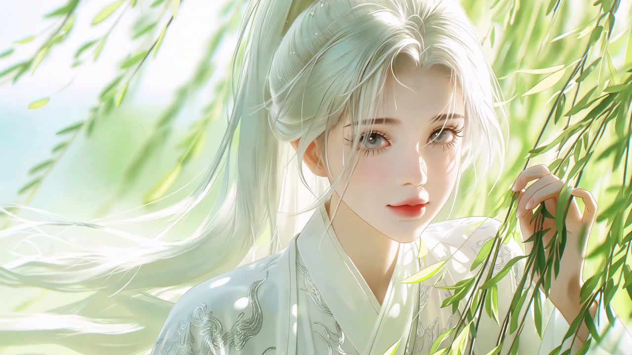 高马尾汉服女孩