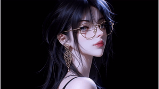 纯欲眼镜红唇美女