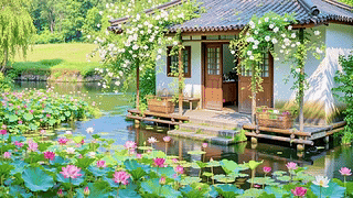 护眼荷塘闲居