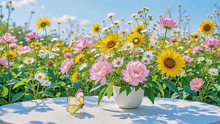 花与蝶，赴一场夏日晴光