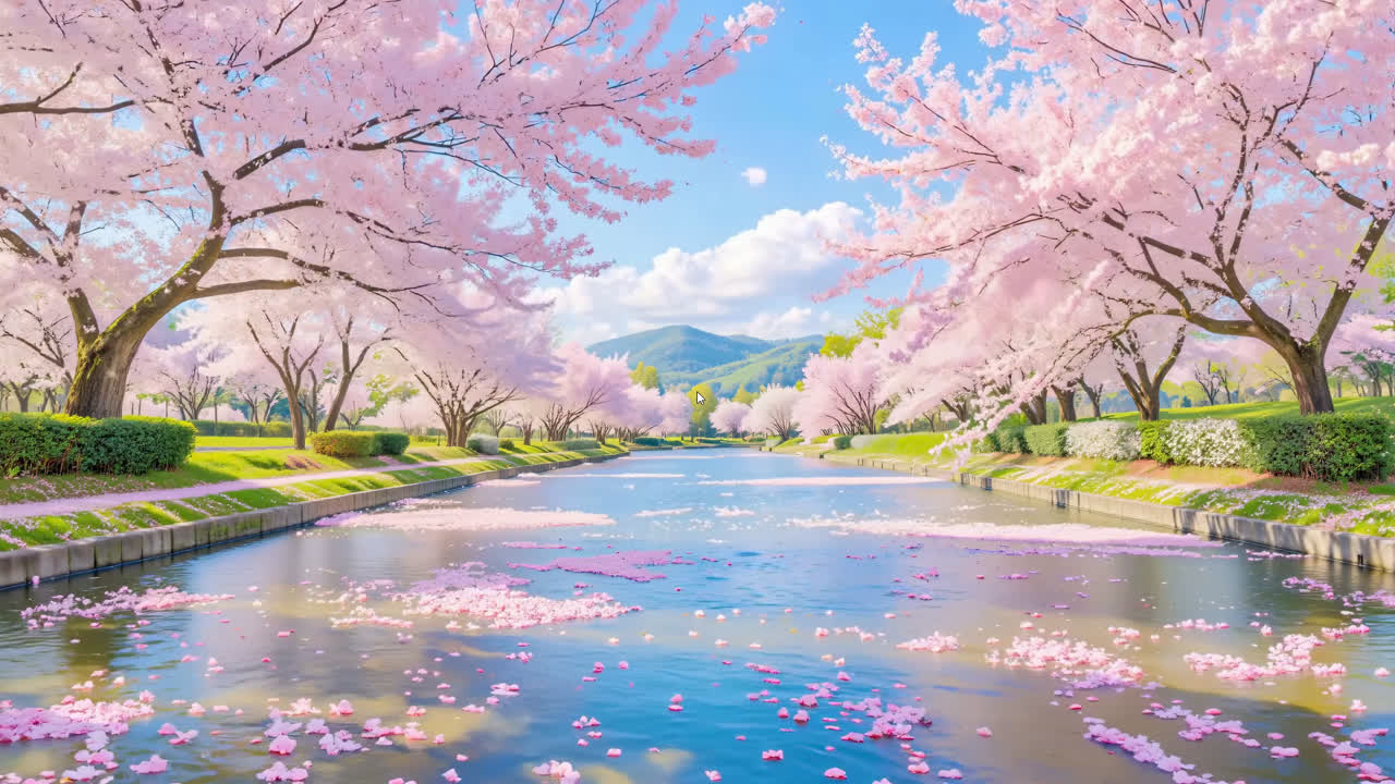 樱漫长堤，春染清河
