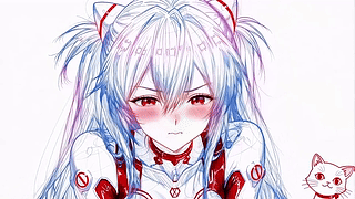 线画少女-绫波丽