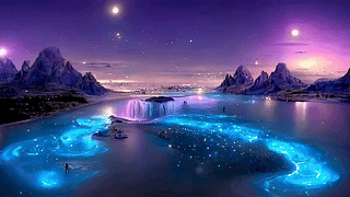 夜景星空河流