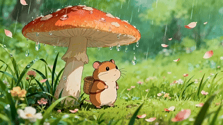 躲雨小仓鼠