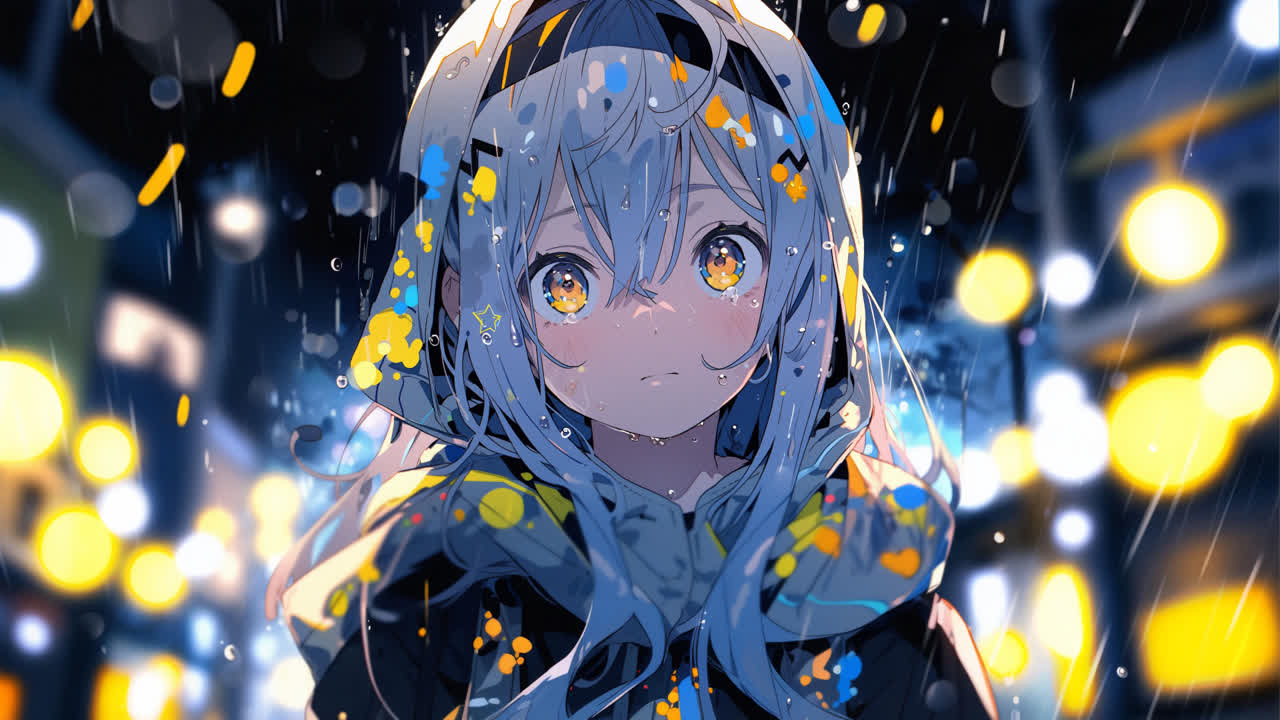 夜晚的雨滴
