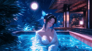 蝴蝶忍 | 月下浴池雨中 《鬼灭之刃》4K