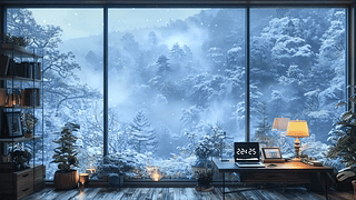 窗外雪山