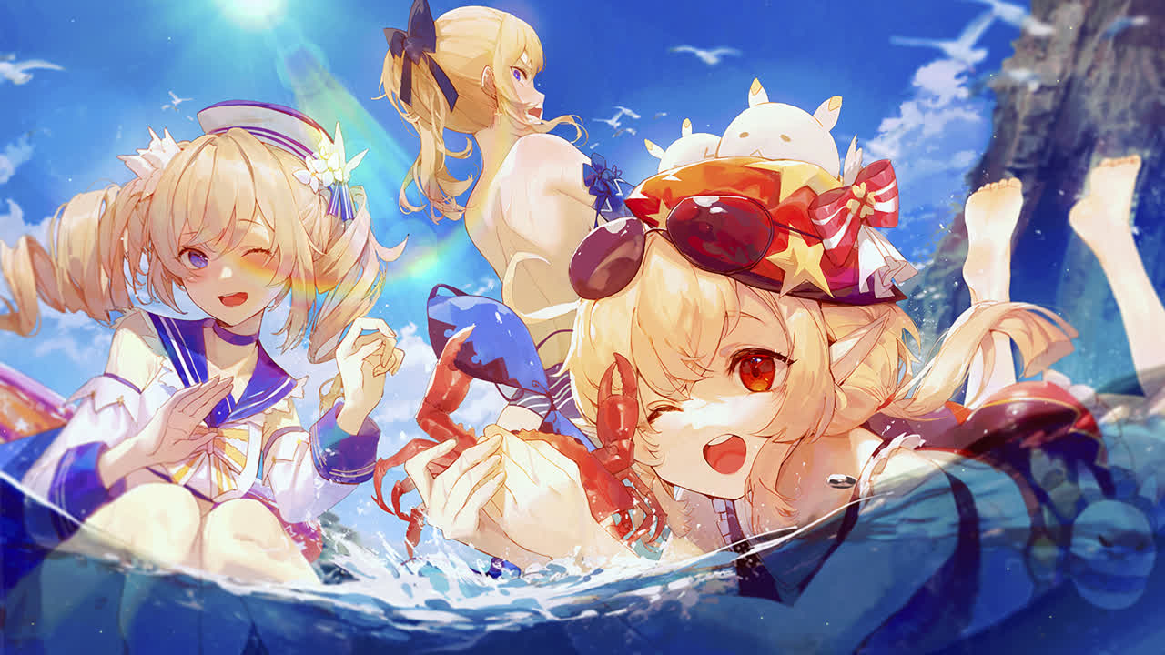 芭芭拉、琴与可莉 (原神) [动态壁纸, 2K]