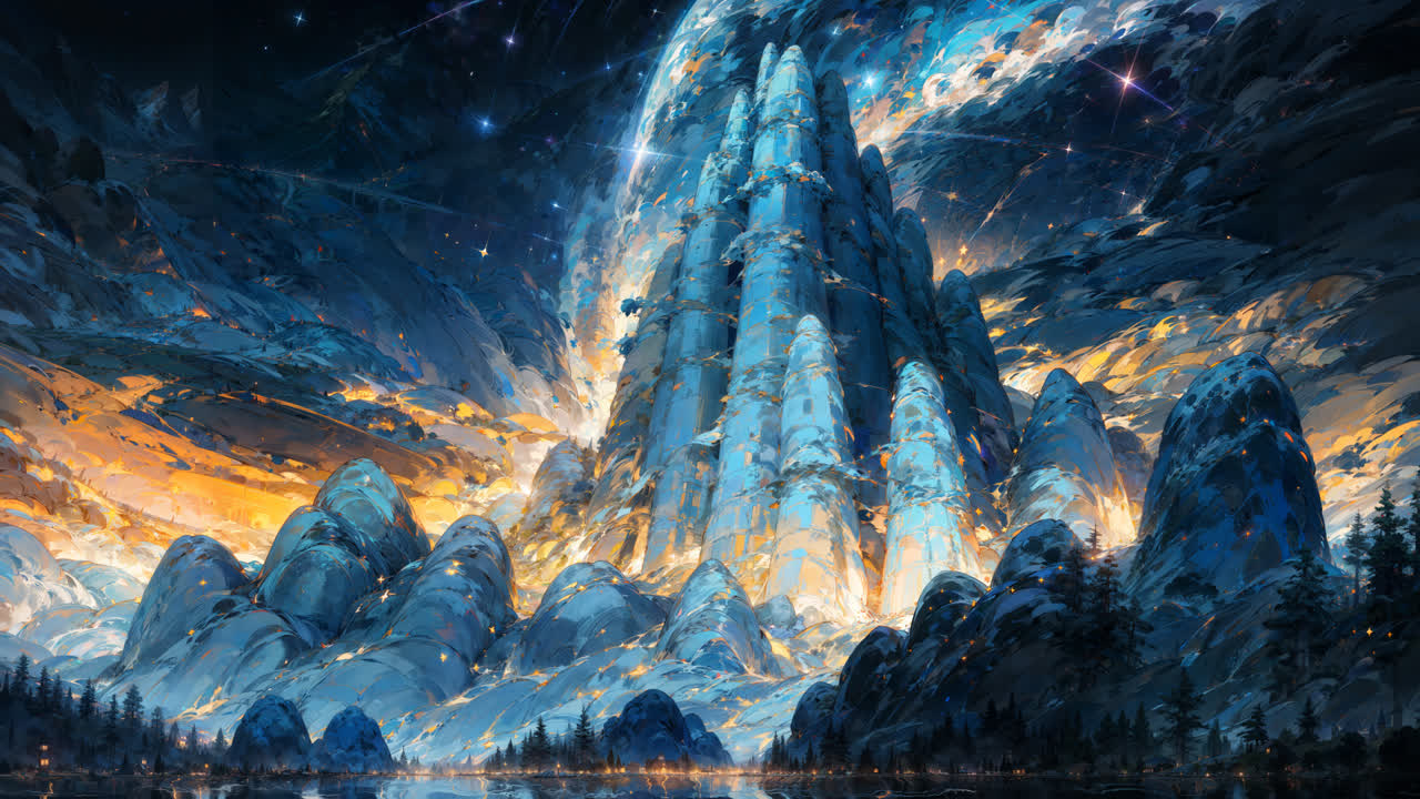 【4k】月光下的群山