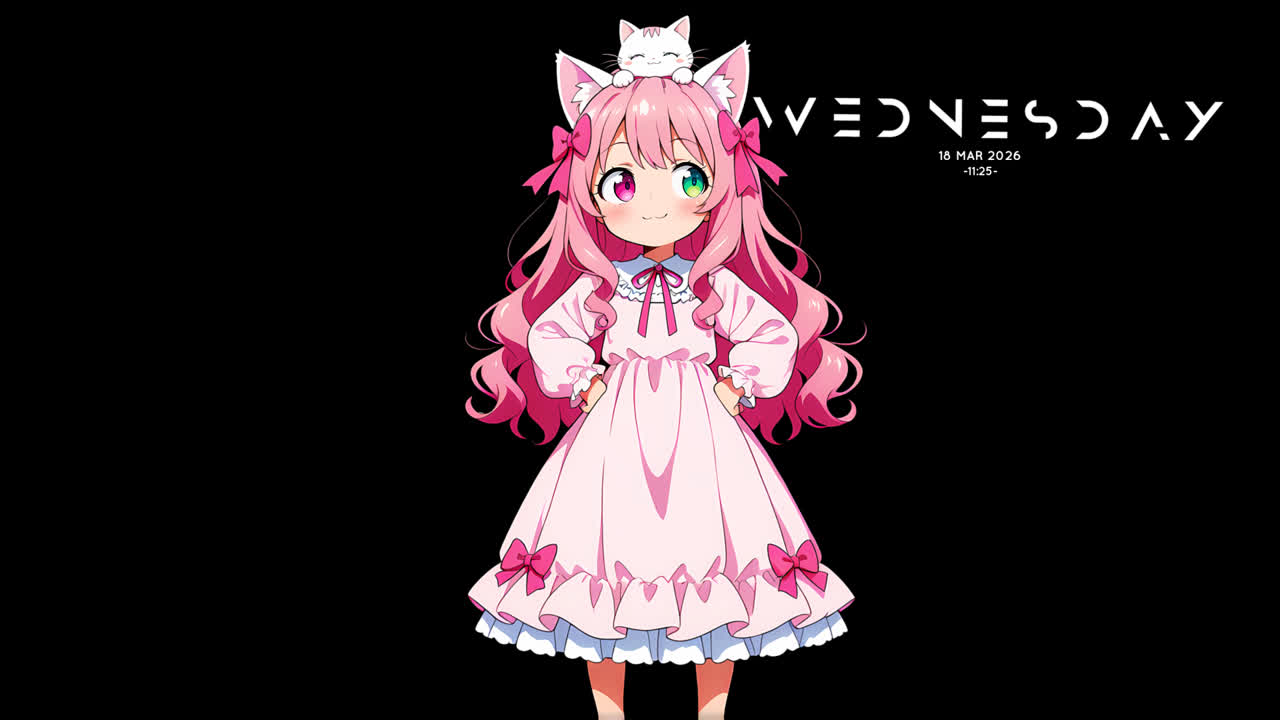 《猫娘 | 2 种变体 | 深色与彩色版本 | 4K》