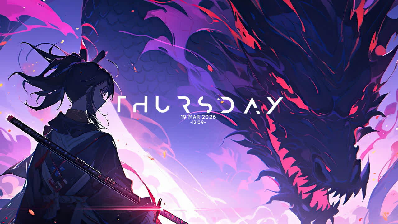 武士少女与龙 ─ 4K动态壁纸