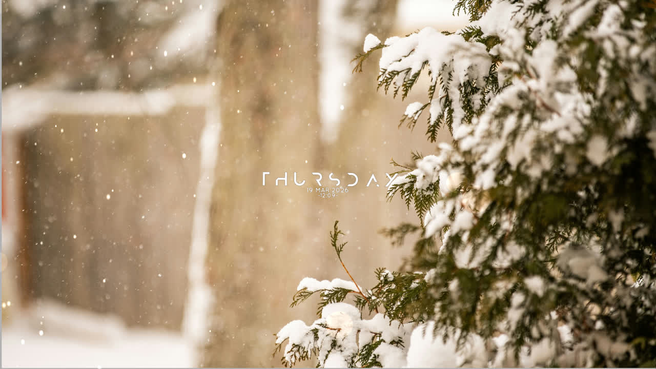 雪中风景 ─ 冬日壁纸 [4K] (可互动 & 带时钟)