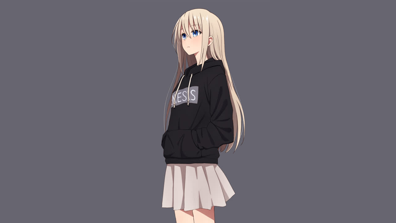 连帽衫动漫女孩